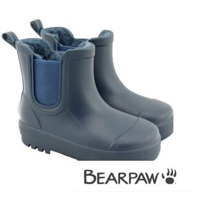 Bearpaws Blue Chelsea Rain Boots with Faux-Fur Lining